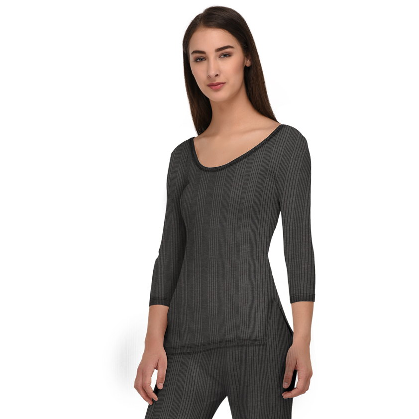 TORRIDO 7002 ROUND NECK 3/4 SLEEVE WOMEN THERMAL TOP GREY PACK OF 1