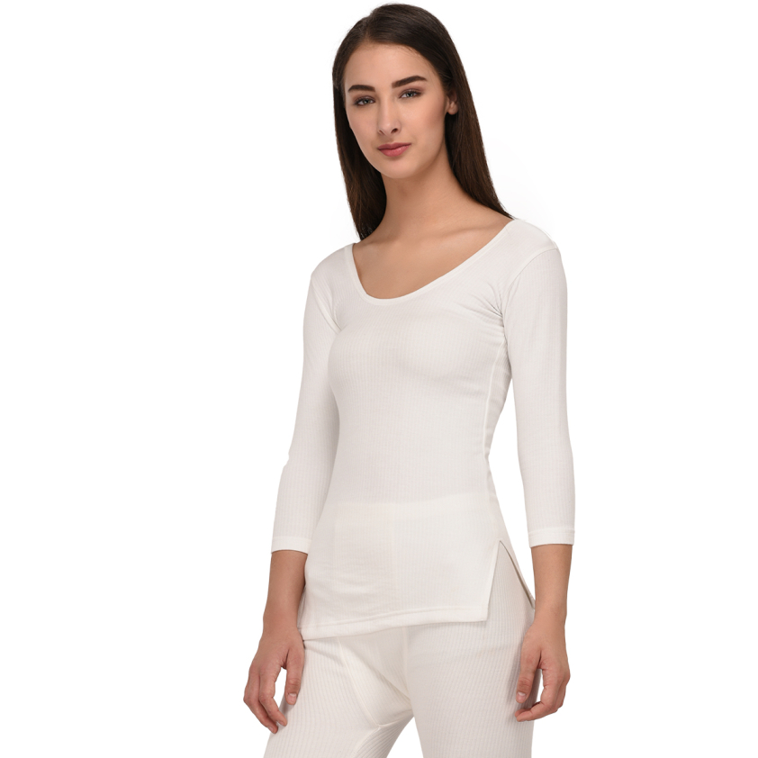 TORRIDO 8001 ROUND NECK 3/4 SLEEVE WOMEN TOP WHITE PACK OF 1