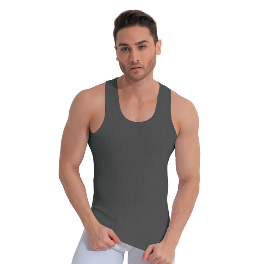 FRONTLINE DERBY ROUND NECK VEST GREY MELANGE PACK OF 1