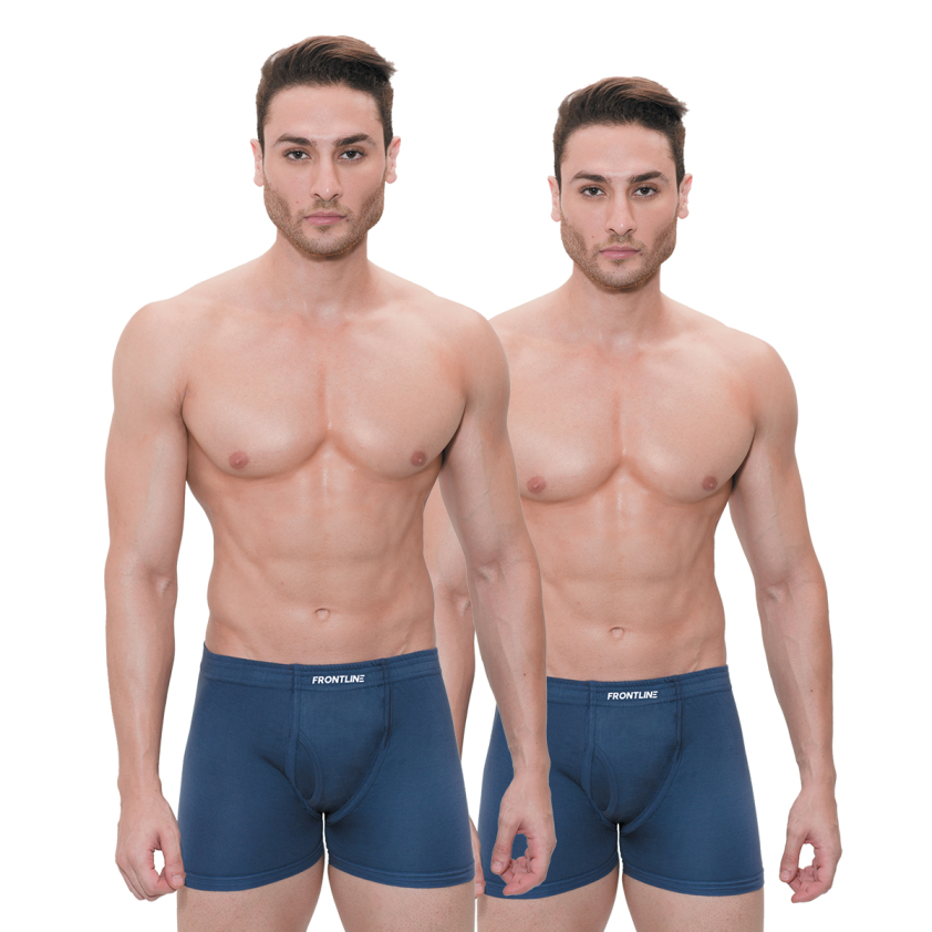 FRONTLINE HUNK PLAIN LONG TRUNK (INNER ELASTIC) ASSORTED COLOUR PACK OF 2