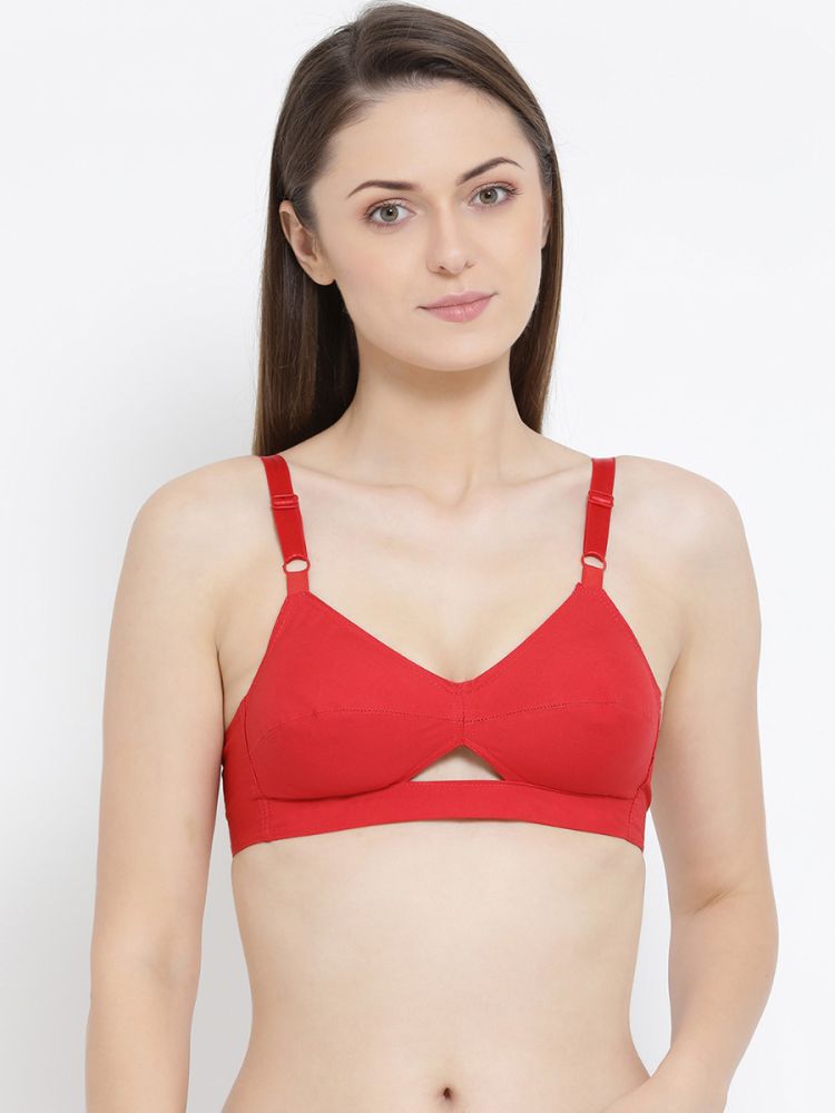 Sparsh Mold Plain Fancy Red Cotton Bra at Rs 110/piece in Surat