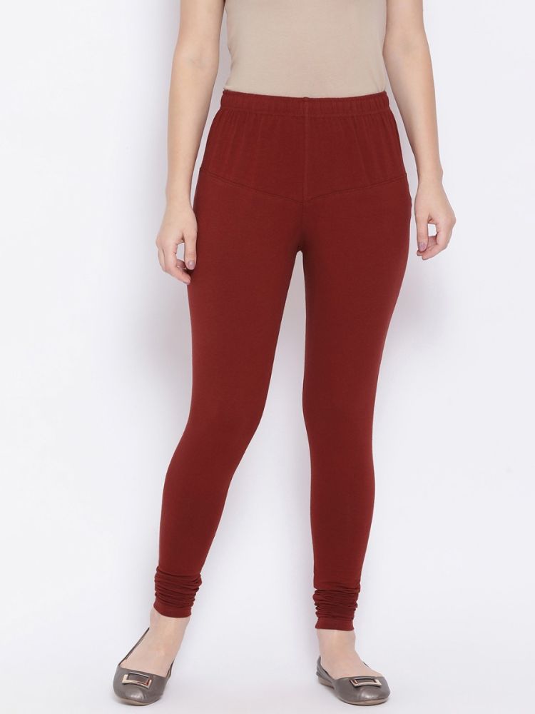 Red Mid Waist Churidar Leggings, Work Wear, Straight Fit at Rs 67