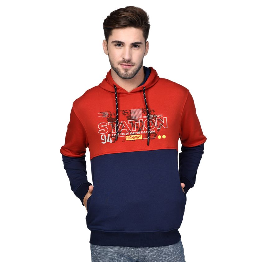 Red Overhead Hoodie Jersey Cotton Rich Overhead Hoodie
