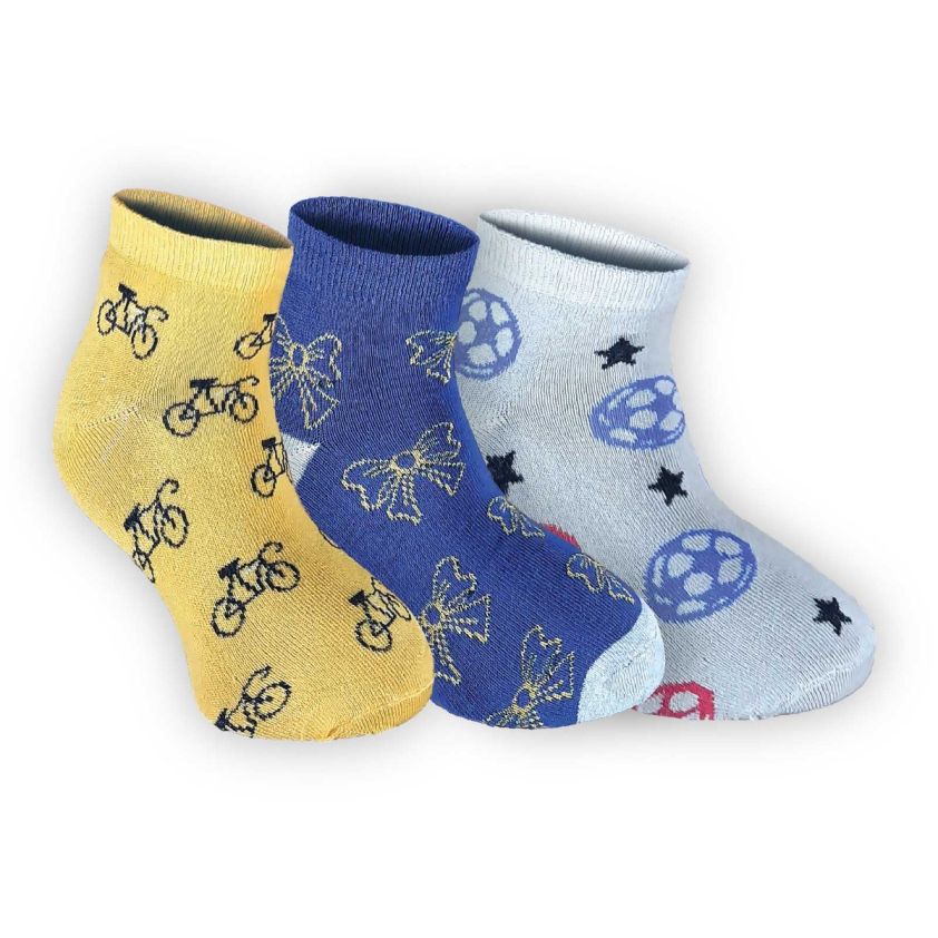 RUPA ROCK SPANDEX ANKLE SOCKS ASSORTED COLOUR PACK OF 3