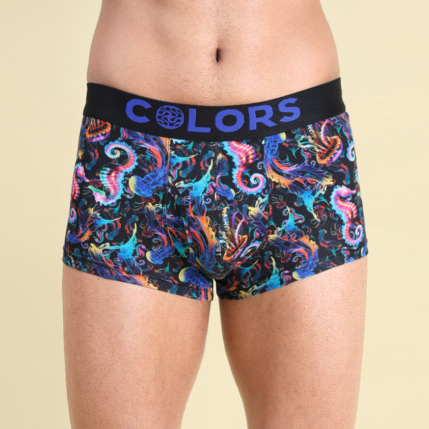 COLORS 1003 MEN'S DIGITALLY PRINTED PEP COLLECTION FRONT OPEN MINI TRUNK ASSORTED PACK OF 1