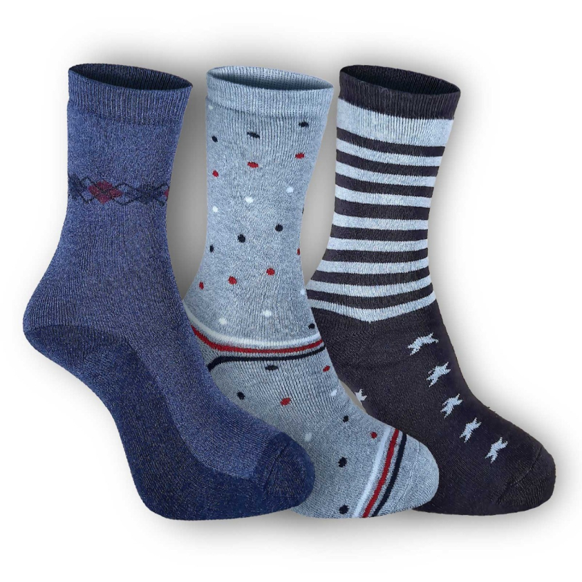 RUPA BURBURRY FANCY TERRY KIDS SOCKS ASSORTED COLOUR PACK OF 3